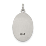Pray For Us Saint Anthony Words Oval Charm Pendant in Real 925 Sterling Silver