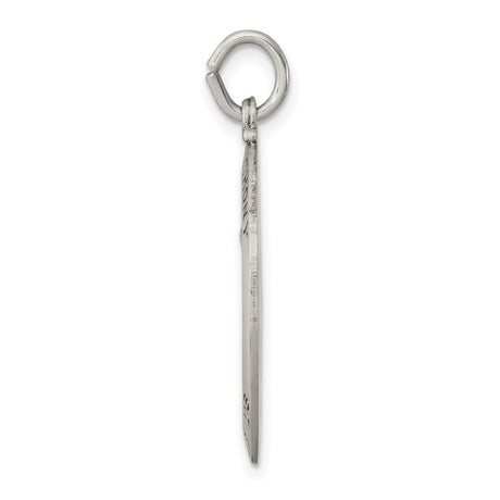 Sterling Silver Saint Anthony Oval Pendant with Pray for Us Inscription