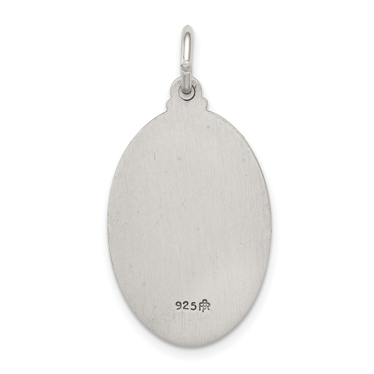 Sterling Silver Saint Anthony Oval Pendant with Pray for Us Inscription