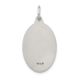 Sterling Silver Saint Anthony Oval Pendant with Pray for Us Inscription