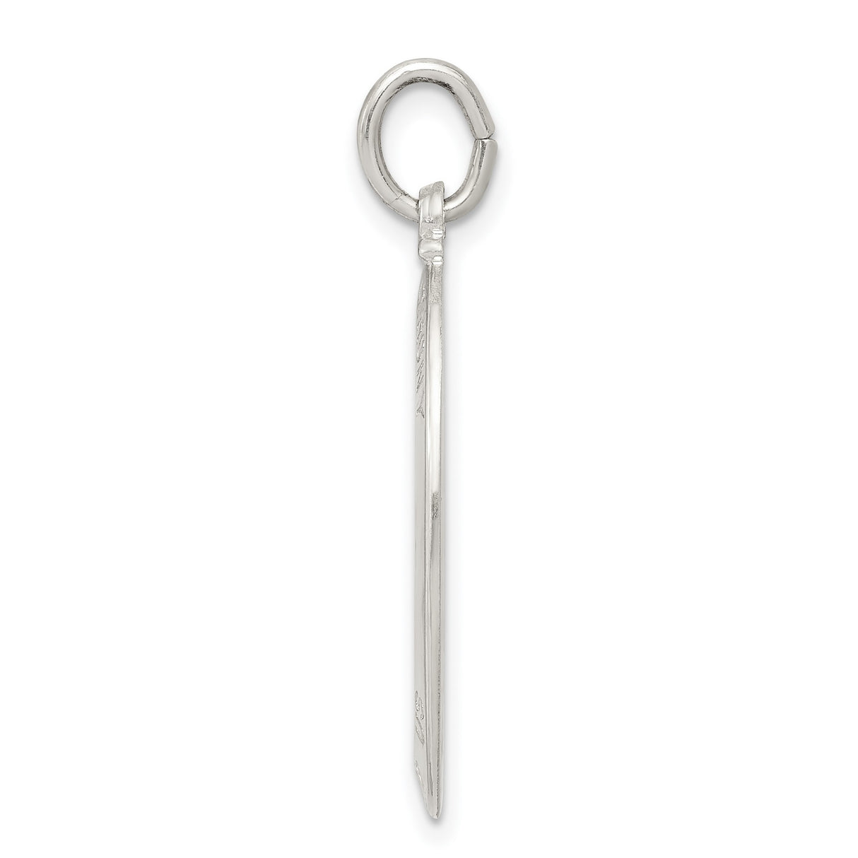 Sterling Silver Saint Anthony Oval Medal Pendant with Raised Depiction and Inscription
