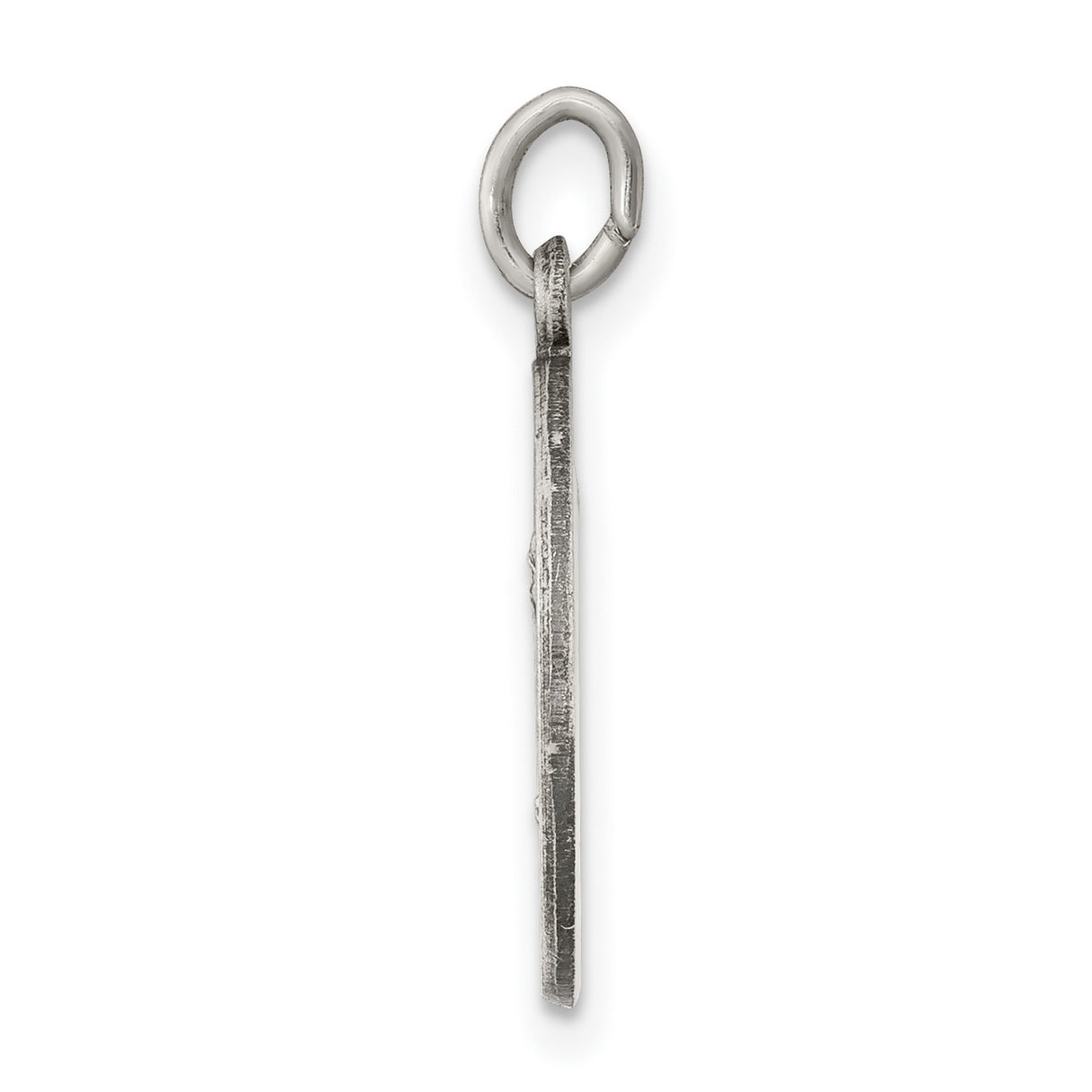 Antiqued Saint Andrew Pray For Us Words Round Charm Pendant in Real 925 Sterling Silver