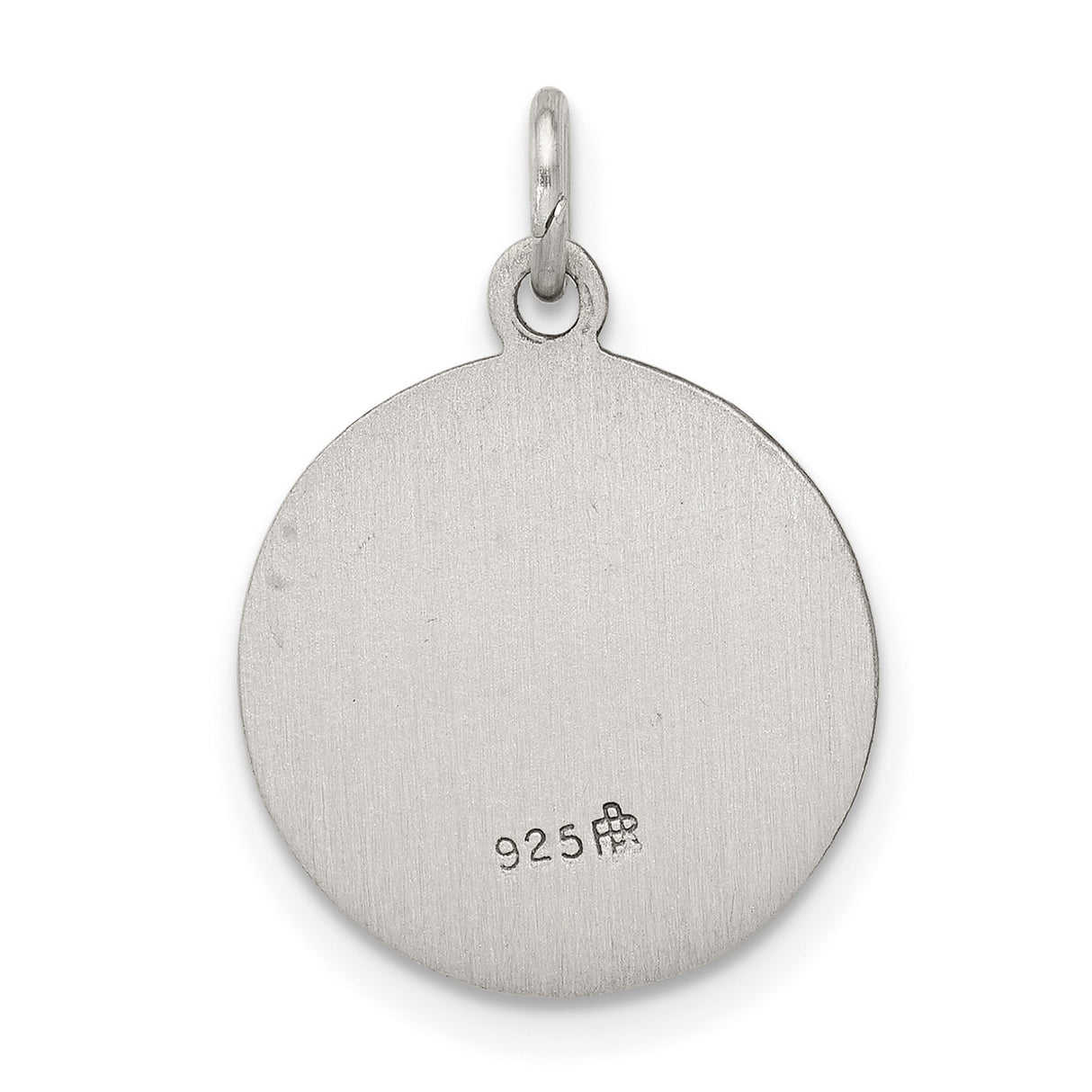 Antiqued Saint Andrew Pray For Us Words Round Charm Pendant in Real 925 Sterling Silver