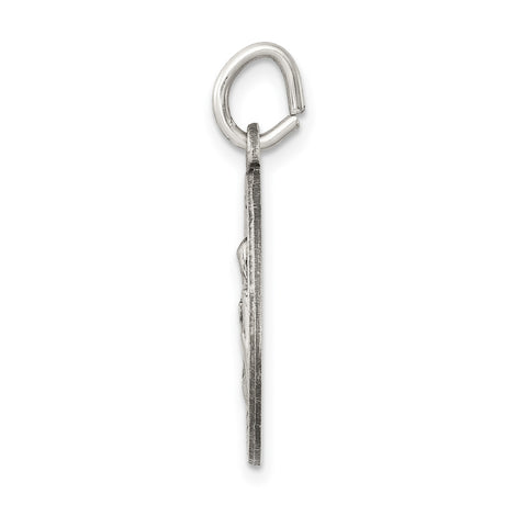 Sterling Silver Saint Anne Pendant Medal with Pray for Us Inscription Christian Charm