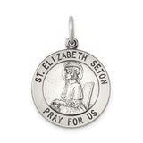 Sterling Silver Saint Elizabeth Seton Medal Pendant, Catholic Religious Charm