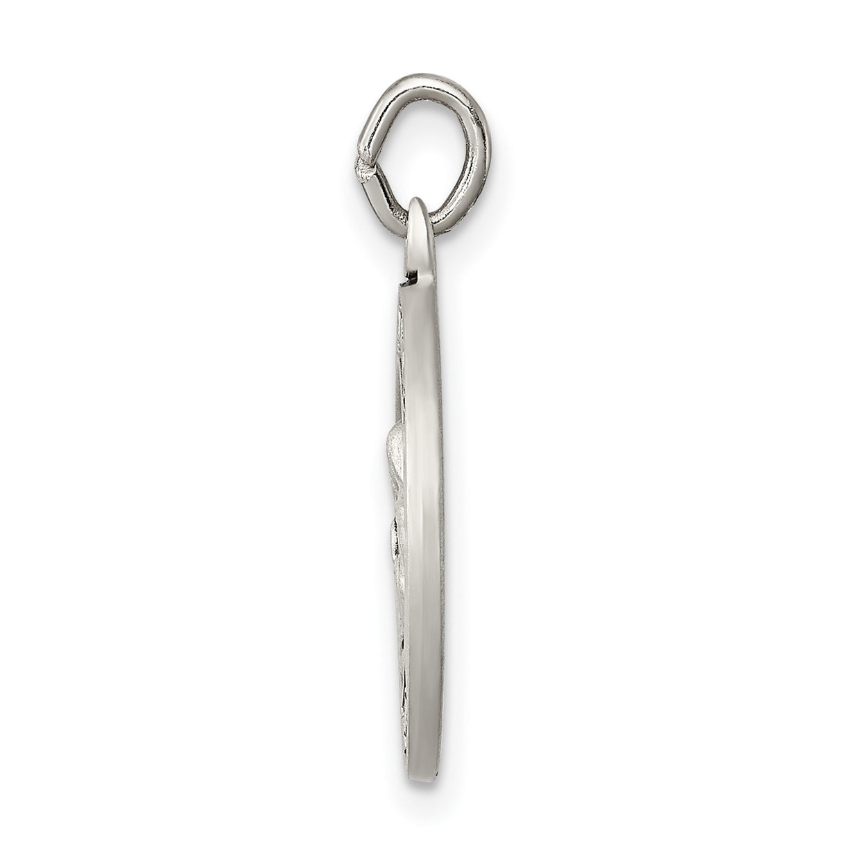Saint Anne Pray For Us Words Round Charm Pendant in Real 925 Sterling Silver