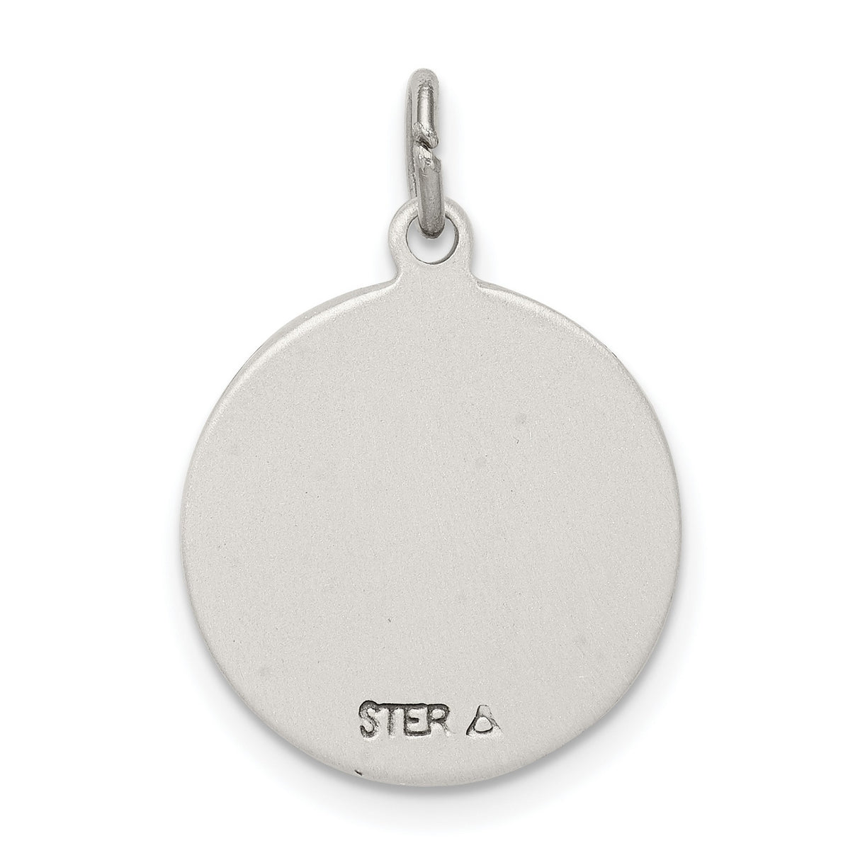 Saint Anne Pray For Us Words Round Charm Pendant in Real 925 Sterling Silver