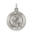 Sterling Silver Saint Gerard Medal Pendant with Pray for Us Inscription, Catholic Jewelry