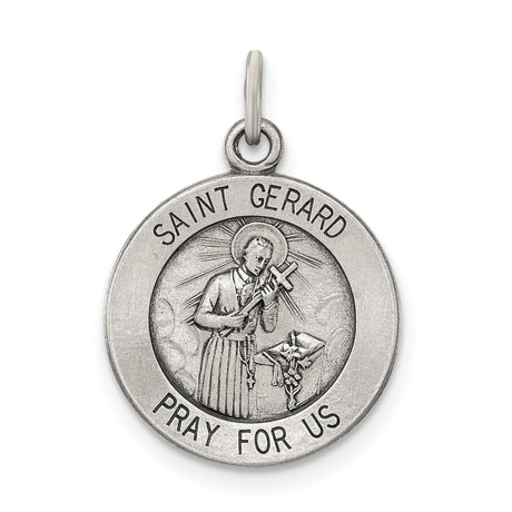 Sterling Silver Saint Gerard Medal Pendant with Pray for Us Inscription, Catholic Jewelry