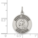 Sterling Silver Saint Gerard Medal Pendant with Cross, Catholic Prayer Charm for Men or Women