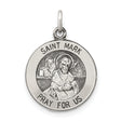 Sterling Silver Saint Mark Pendant, Catholic Religious Medal Charm for Men or Women