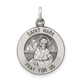 Sterling Silver Saint Mark Pendant, Catholic Religious Medal Charm for Men or Women