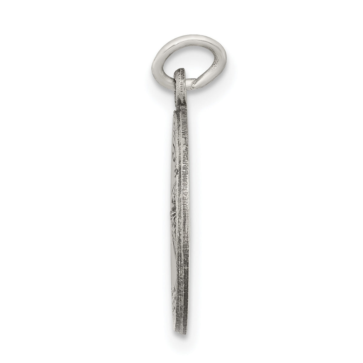 Antiqued Saint Martha Medal Charm Pendant in Real 925 Sterling Silver