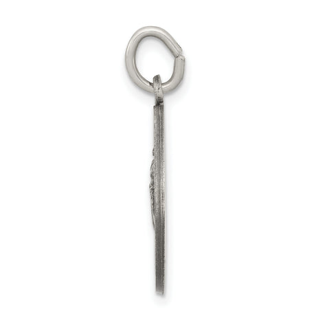 Sterling Silver Saint Martha Pendant with Cross and Palm Engraving, Catholic Medal for Women