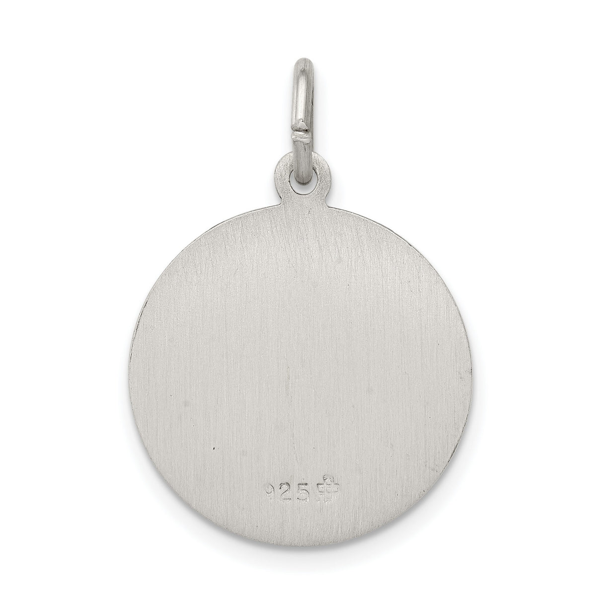 Sterling Silver Saint Martha Pendant with Cross and Palm Engraving, Catholic Medal for Women