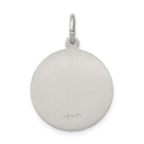 Sterling Silver Saint Martha Pendant with Cross and Palm Engraving, Catholic Medal for Women
