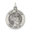 Sterling Silver Saint Matthew Pendant with Angelic Symbol, Religious Medal for Men and Women
