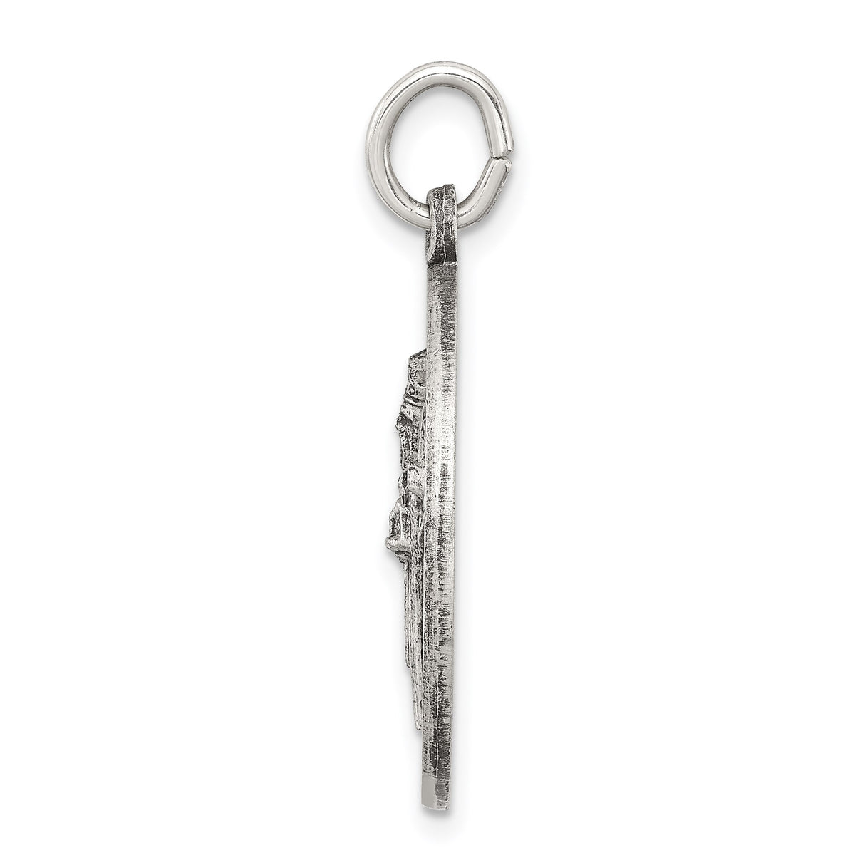 Sterling Silver Saint Patrick Pendant with Bishop Staff, Catholic Religious Medal