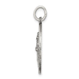 Sterling Silver Saint Patrick Pendant with Bishop Staff, Catholic Religious Medal
