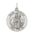 Sterling Silver Saint Patrick Pendant with Bishop Staff, Catholic Religious Medal