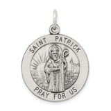 Sterling Silver Saint Patrick Pendant with Bishop Staff, Catholic Religious Medal