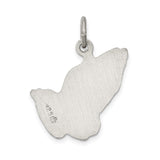 Sterling Silver Praying Hands Pendant, Detailed Religious Charm for Men or Women