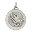 Sterling Silver Praying Hands Pendant, Religious Charm Symbolizing Faith and Devotion