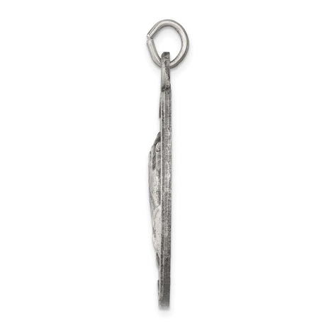 Sterling Silver Praying Hands Pendant with Raised Detail, Christian Faith Charm