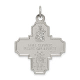 Reversible Four Way Cross Charm Pendant in Real 925 Sterling Silver