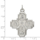 Reversible Four Way Cross Charm Pendant in Real 925 Sterling Silver