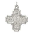 Reversible Four Way Cross Charm Pendant in Real 925 Sterling Silver