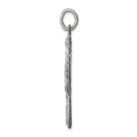 Sterling Silver Four-Way Cross Pendant with Jesus, Mary, Saint Joseph, and Saint Christopher