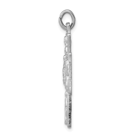 Sterling Silver Four-Way Catholic Cross Pendant with Virgin Mary, Saint Christopher, Sacred Heart of Jesus, and Holy Spirit Dove