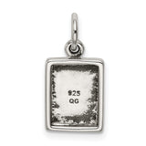 Antiqued Holy Bible Charm Pendant in Real 925 Sterling Silver