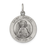 Sterling Silver Saint Gabriel Medal Pendant, Catholic Archangel Religious Jewelry for Men and Women