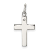 FAITH and CZ Cross Charm Pendant in Real 925 Sterling Silver