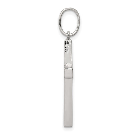 Sterling Silver Cross Pendant, Polished Minimalist Christian Symbol for Men and Women