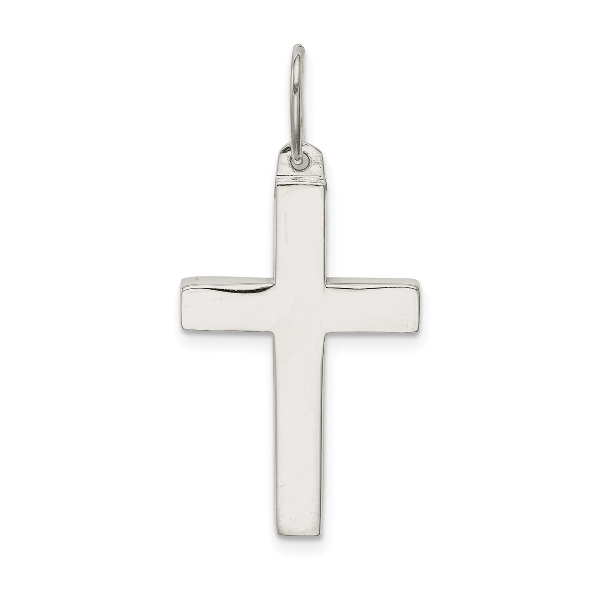 Sterling Silver Cross Pendant, Polished Minimalist Christian Symbol for Men and Women