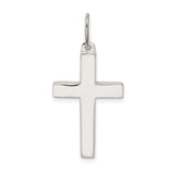 Sterling Silver Cross Pendant, Polished Minimalist Christian Symbol for Men and Women