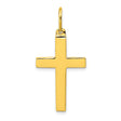 Sterling Silver Cross Pendant with Smooth Silhouette Design, Symbol of Faith and Devotion