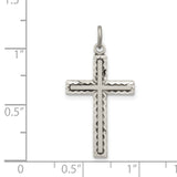 Antiqued Cross Charm Pendant in Real 925 Sterling Silver