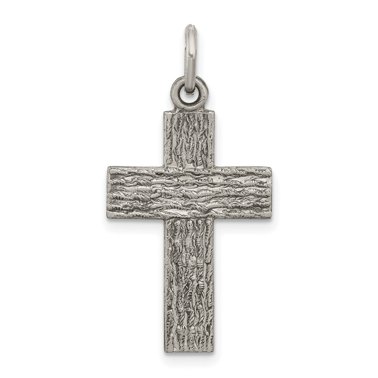 Antiqued Cross Charm Pendant in Real 925 Sterling Silver