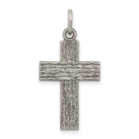 Antiqued Cross Charm Pendant in Real 925 Sterling Silver