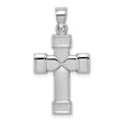 Hollow Reversible Cross Charm Pendant in Real 925 Sterling Silver