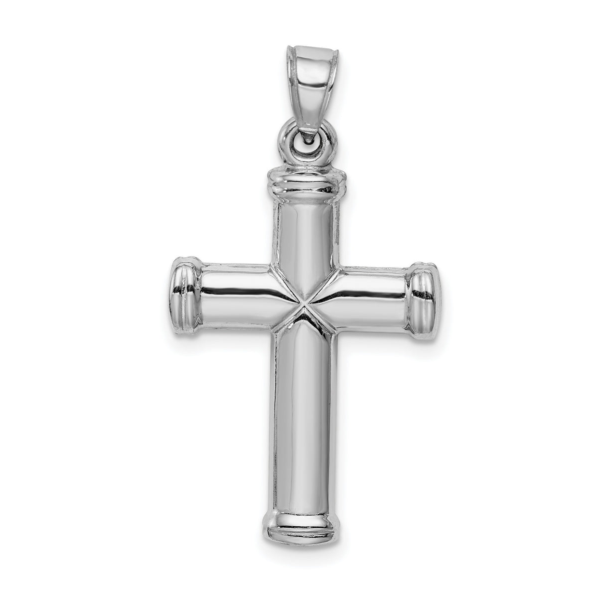 Hollow Reversible Cross Charm Pendant in Real 925 Sterling Silver