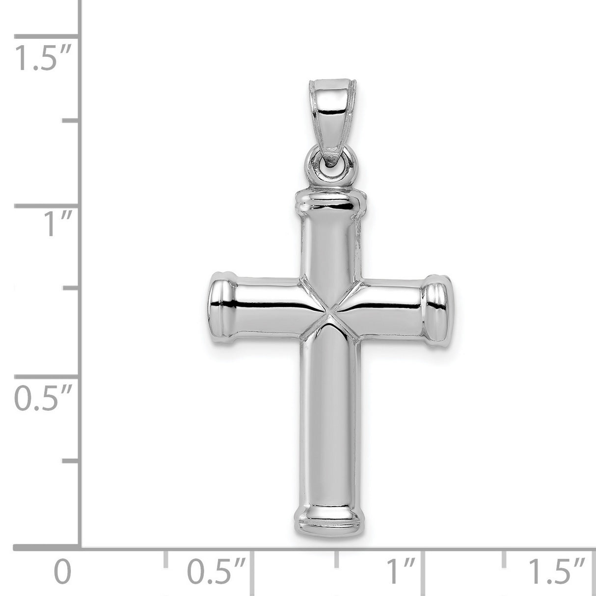 Hollow Reversible Cross Charm Pendant in Real 925 Sterling Silver