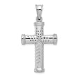 Sterling Silver Reversible Cross Pendant with Diamond Cut Detail, Textured Faith Design