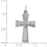 Antiqued Cross Charm Pendant in Real 925 Sterling Silver