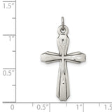 Antiqued Cross Charm Pendant in Real 925 Sterling Silver