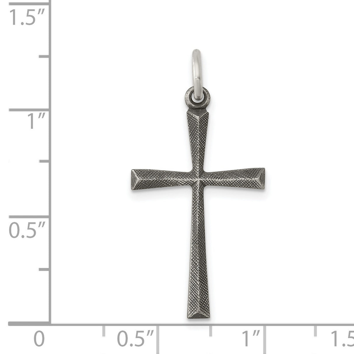 Antiqued Cross Charm Pendant in Real 925 Sterling Silver